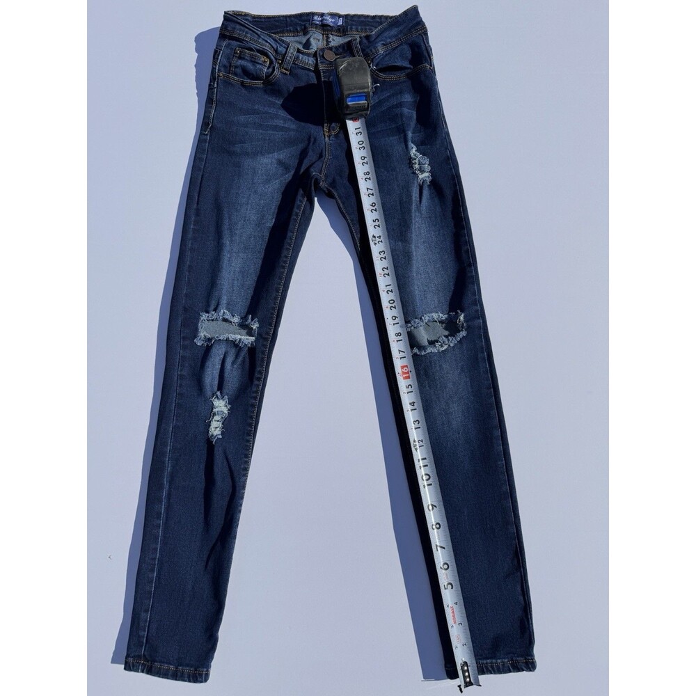 Blue Age Womens Jeans Skinny  Size 7 Distressed High Rise Blue Denim Pants